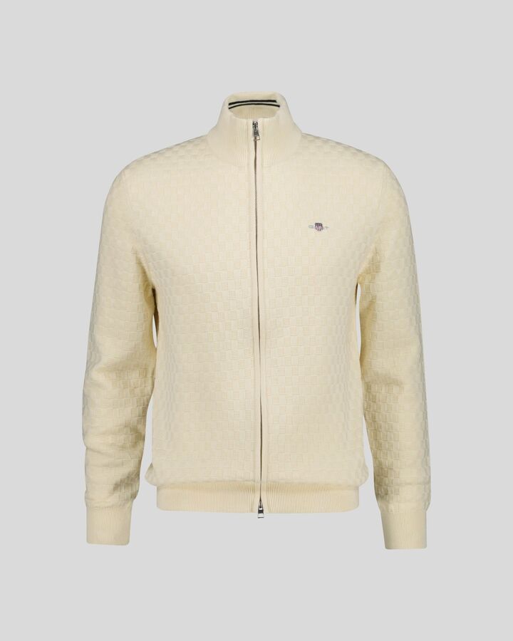 Micro Textured Zip Sweater