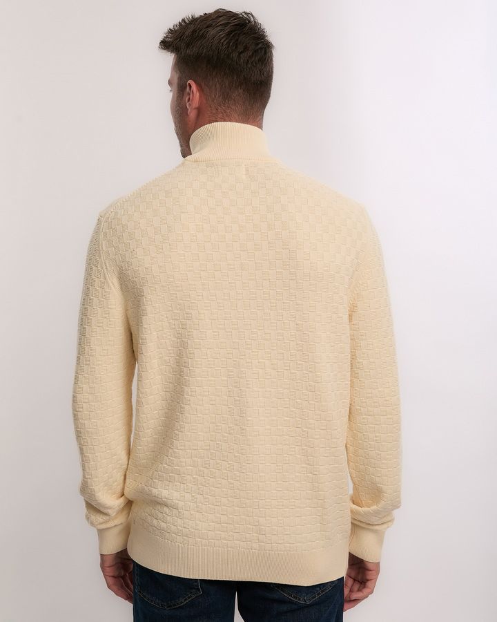 Micro Textured Zip Sweater