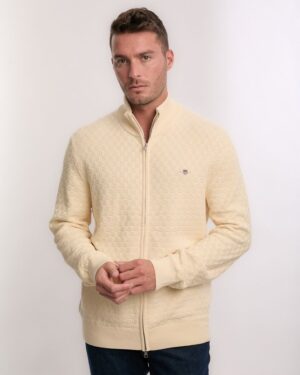 Micro Textured Zip Sweater