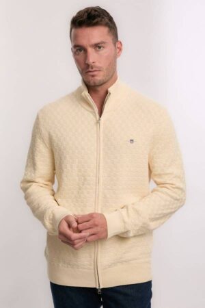 Micro Textured Zip Sweater