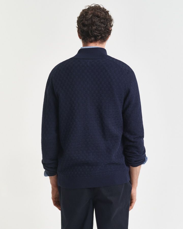 Micro Textured Zip Sweater