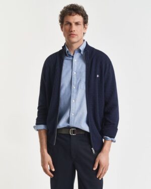 Micro Textured Zip Sweater