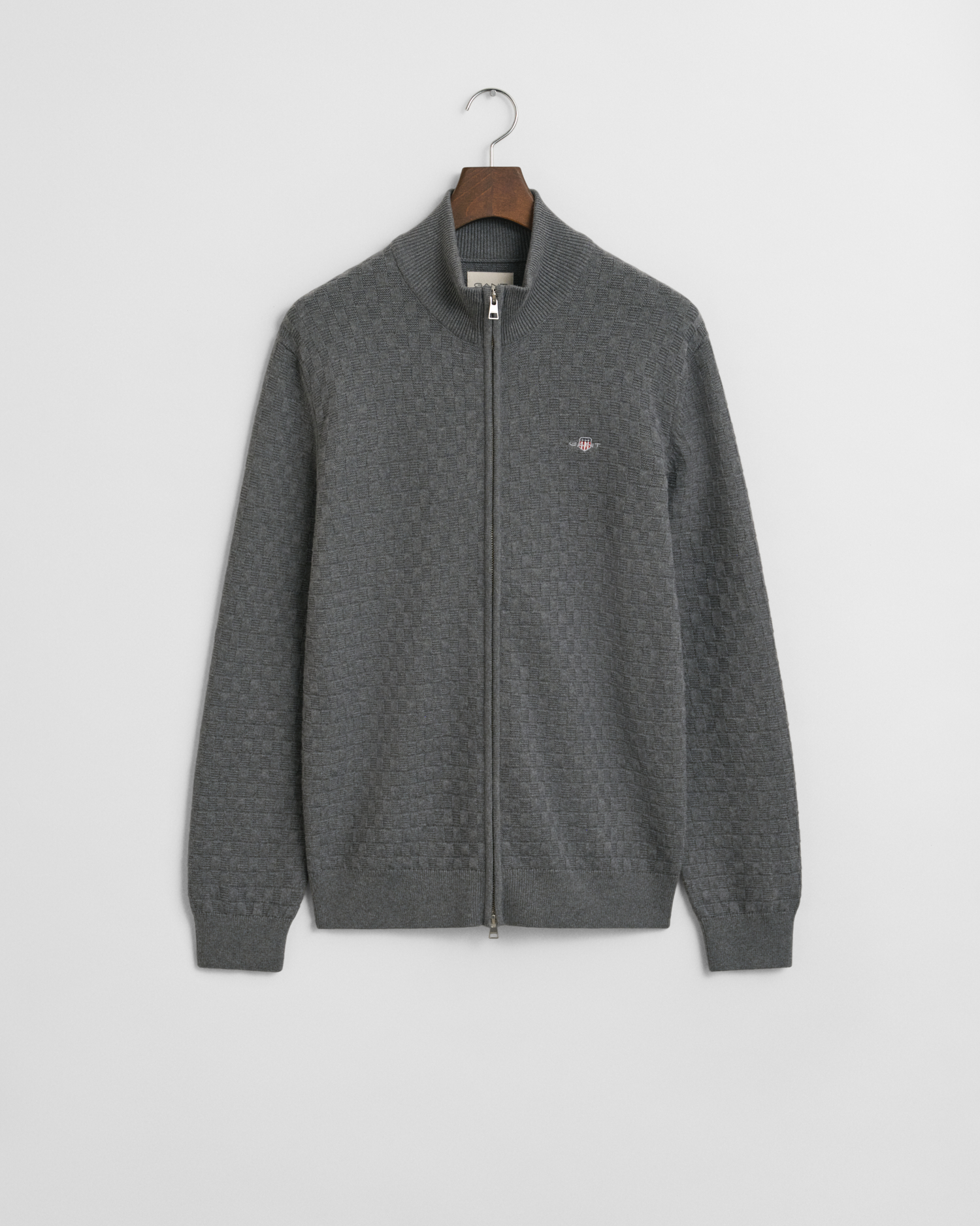 Micro Textured Zip Sweater