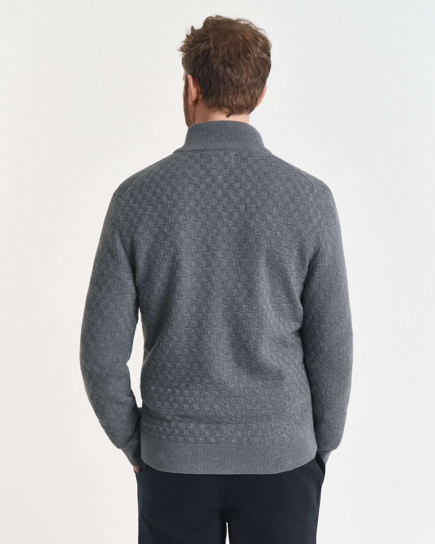 Micro Textured Zip Sweater