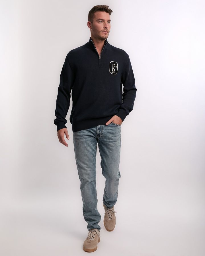 Small Graphic Badge Half Zip