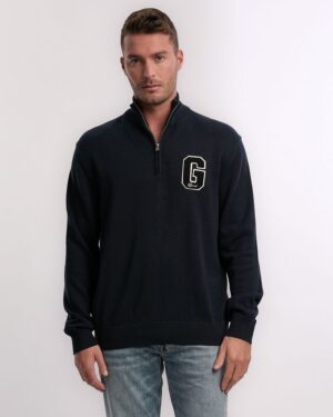 Small Graphic Badge Half Zip