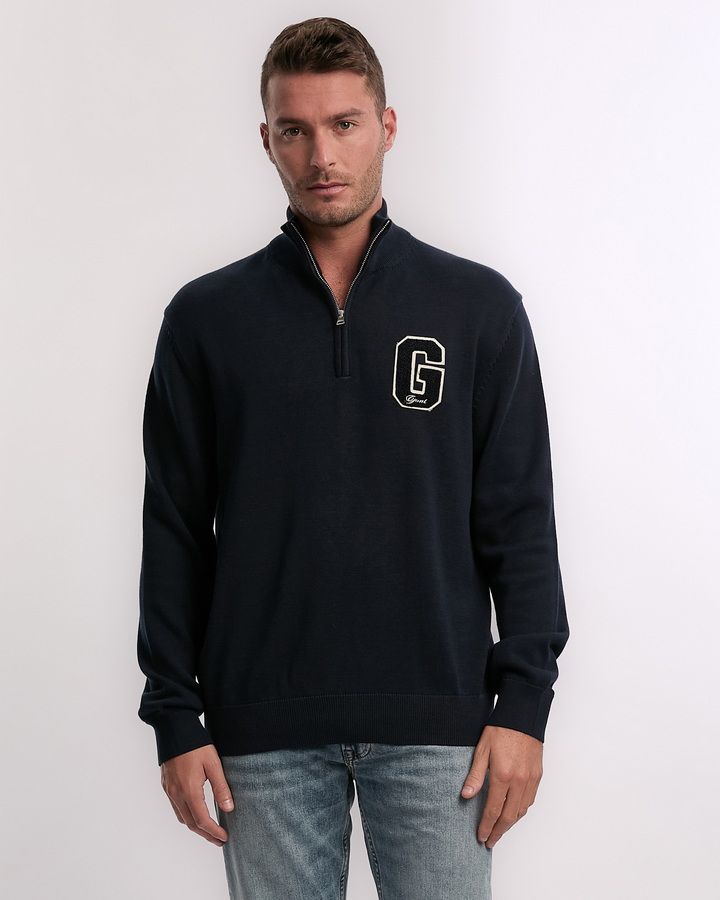 Small Graphic Badge Half Zip