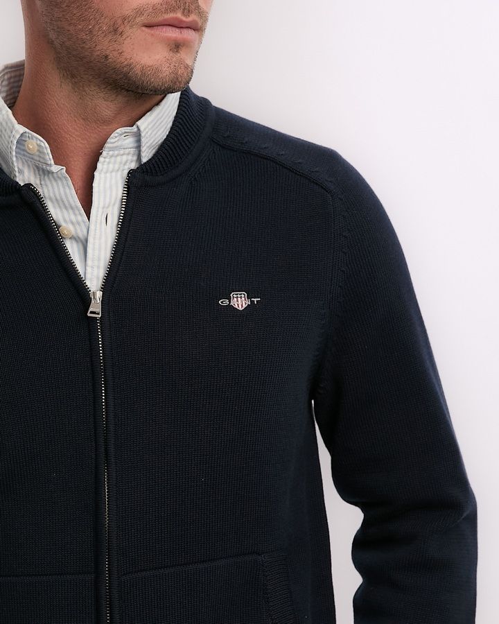 Casual Cotton Zip Bomber Cardigan