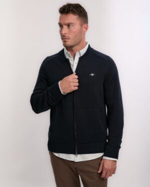 Casual Cotton Zip Bomber Cardigan