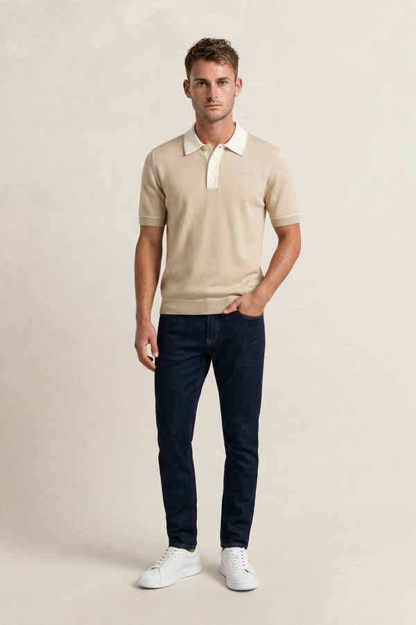 Cotton Modal Polo Sweater