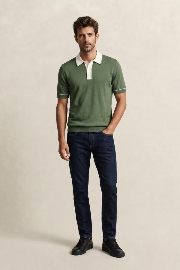 Cotton Modal Polo Sweater