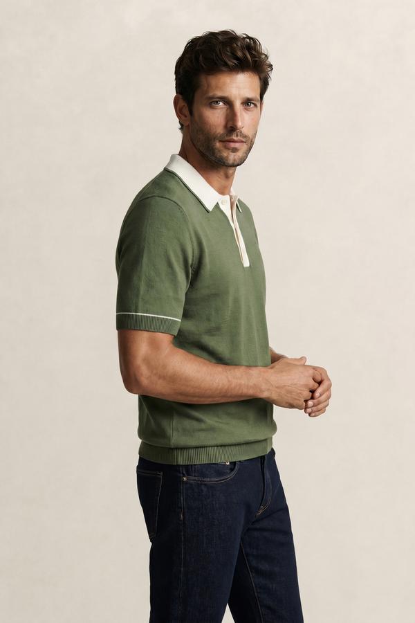 Cotton Modal Polo Sweater