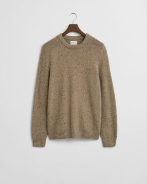 Wool Blend Nepps Crew Neck Sweater