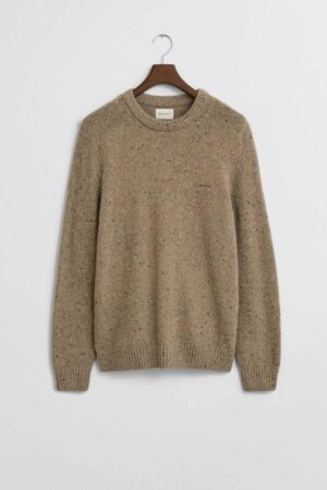 Wool Blend Nepps Crew Neck Sweater
