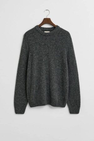 Wool Blend Nepps Crew Neck Sweater