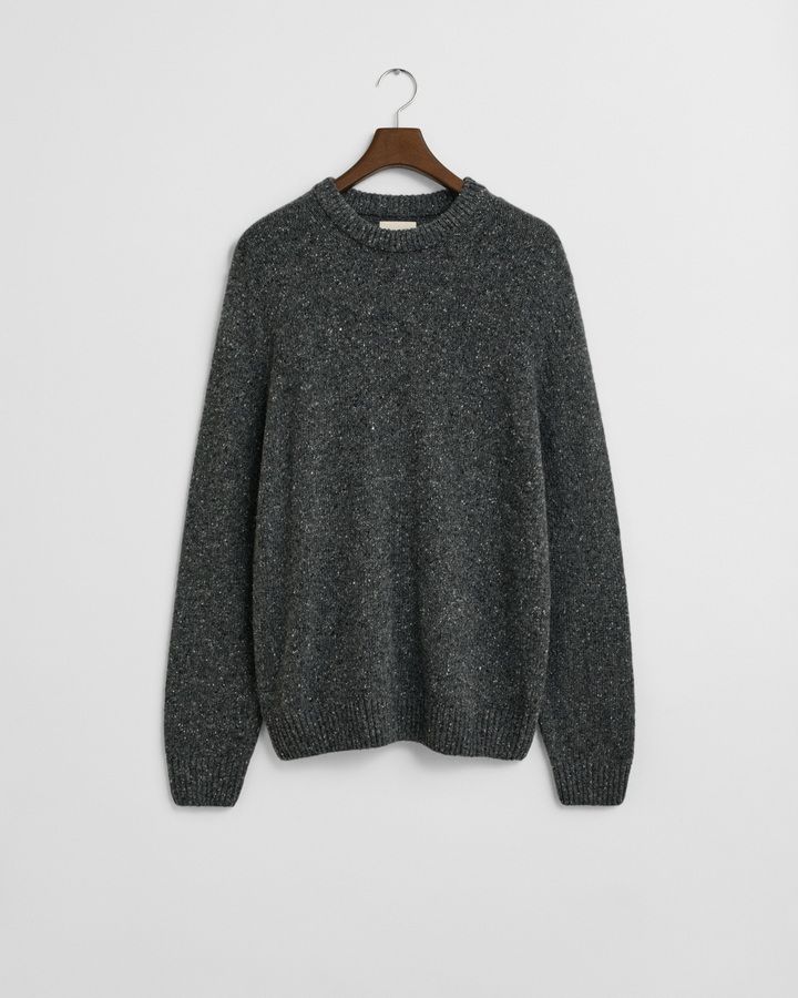 Wool Blend Nepps Crew Neck Sweater