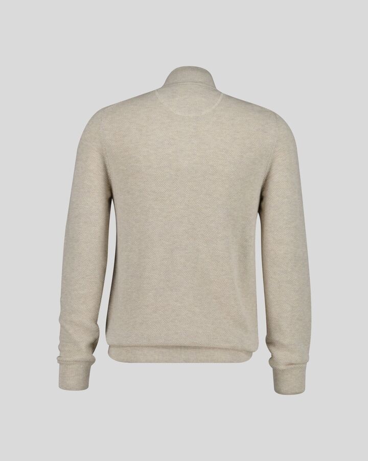Cotton Pique Half-Zip Sweater