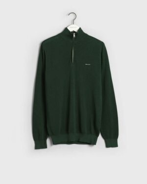 Cotton Pique Half-Zip Sweater
