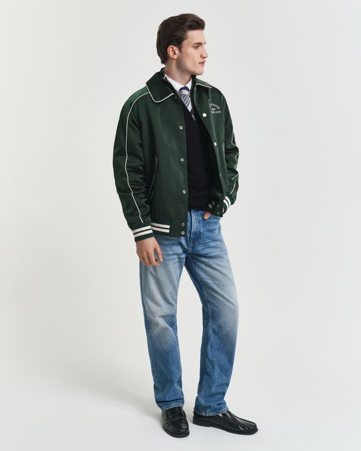 Cotton Pique Half-Zip Sweater