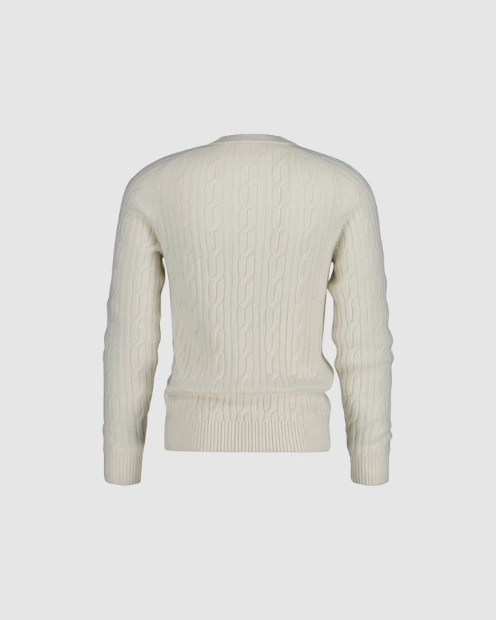 Lambswool Cable Knit Crew Neck Sweater