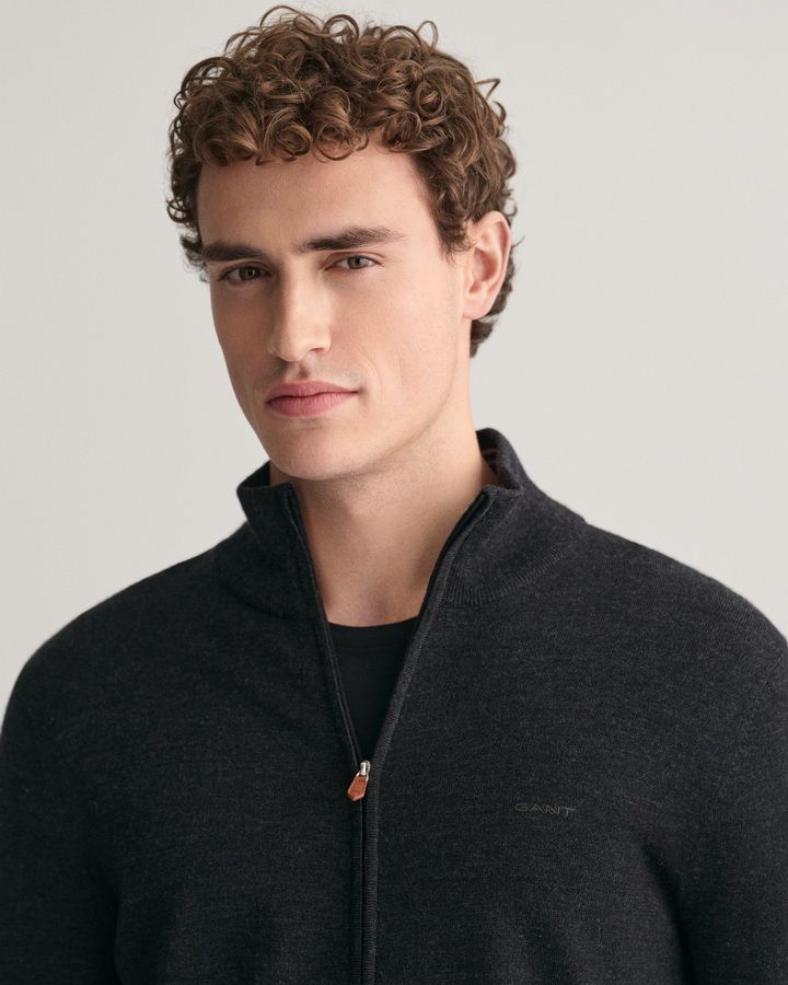 Extrafine Merino Wool Zip Cardigan