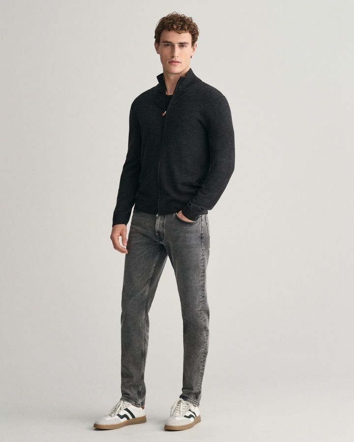 Extrafine Merino Wool Zip Cardigan