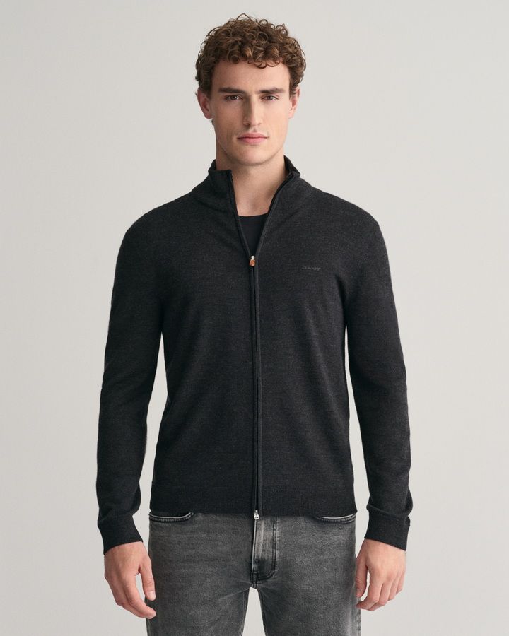 Extrafine Merino Wool Zip Cardigan