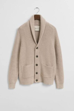 Wool Blend Shawl Collar Cardigan