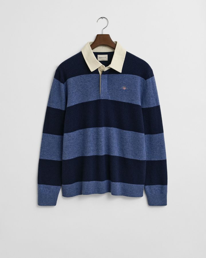 Striped Extra Fine Lambswool Rugger Sweater