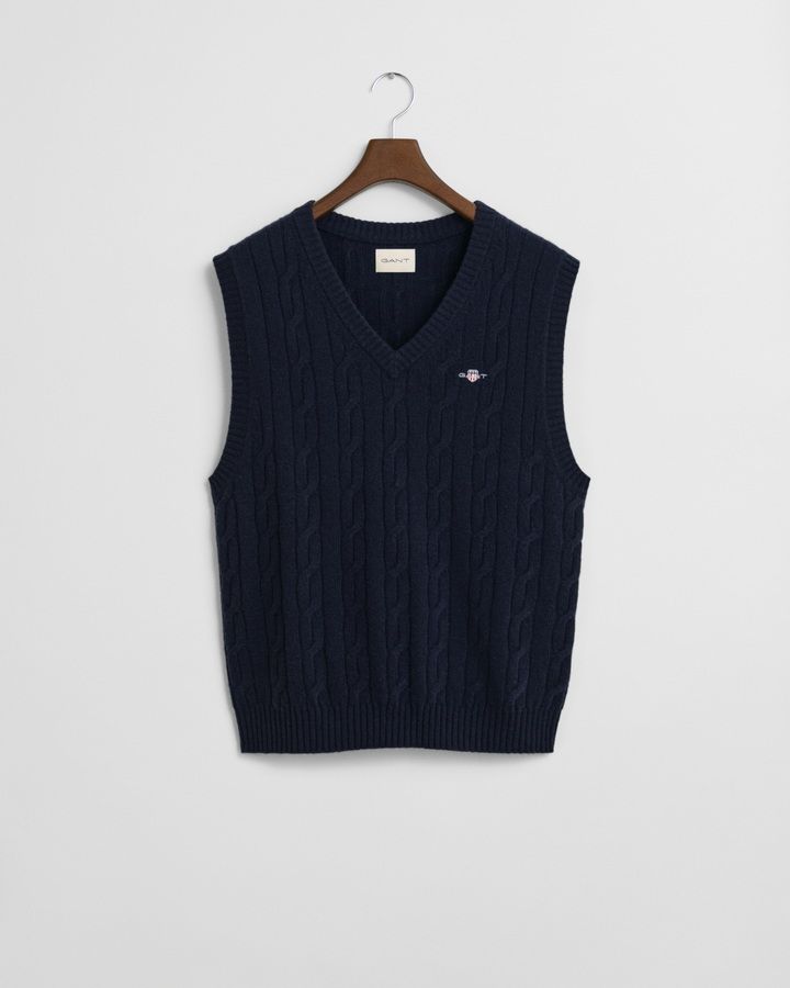 Lambswool Cable Knit Vest