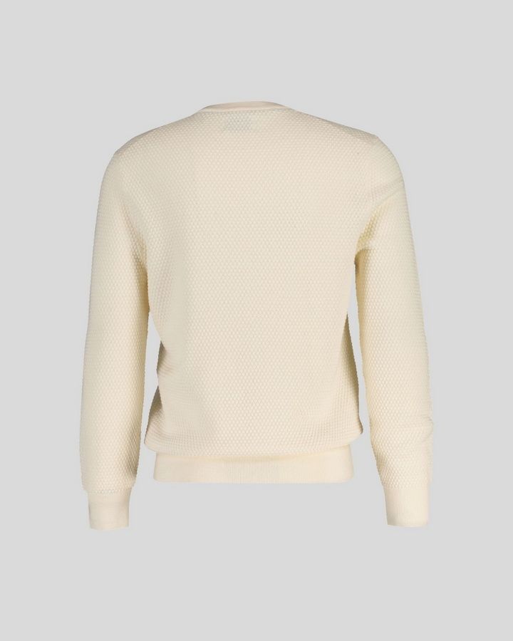 Textured Cotton Merino C-Neck