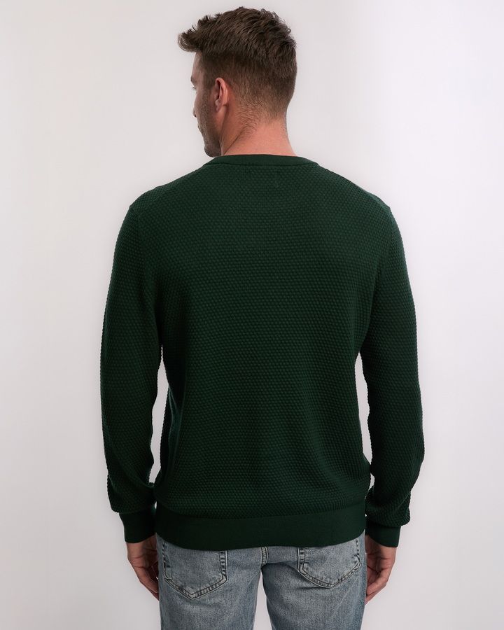 Textured Cotton Merino C-Neck