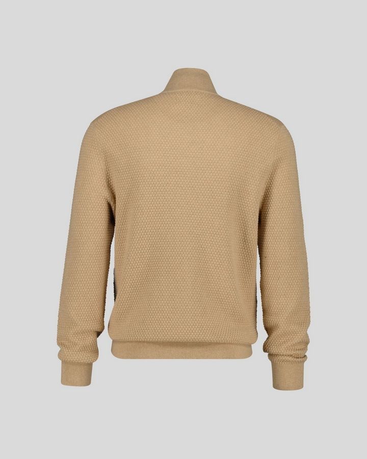 Textured Cotton Merino Half Zip