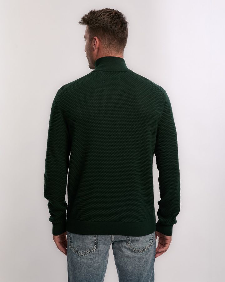 Textured Cotton Merino Half Zip