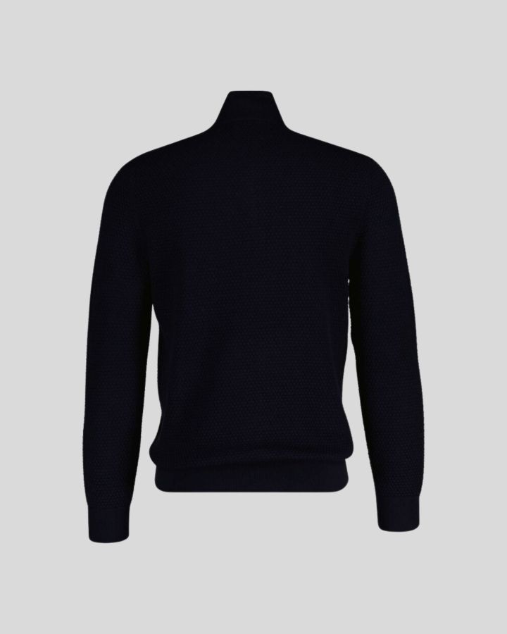 Textured Cotton Merino Half Zip