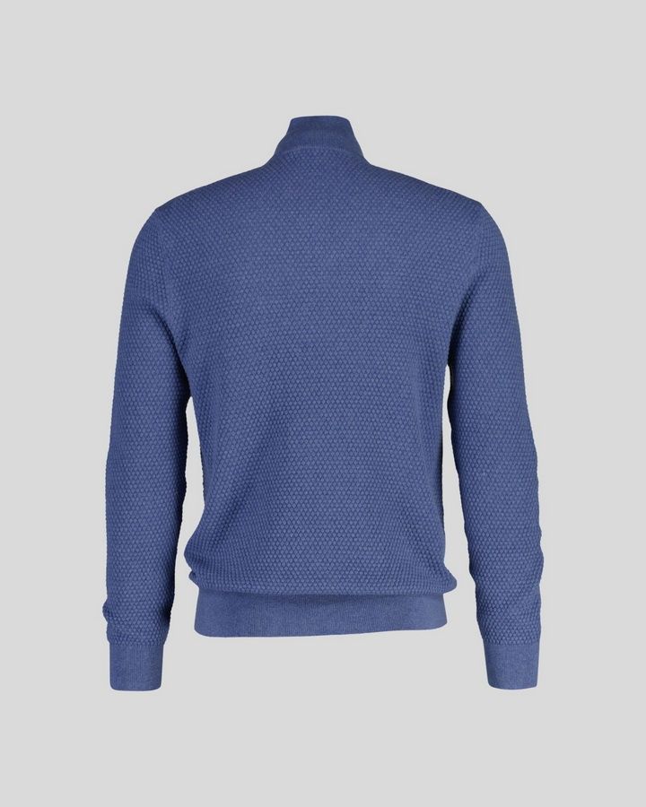 Textured Cotton Merino Half Zip