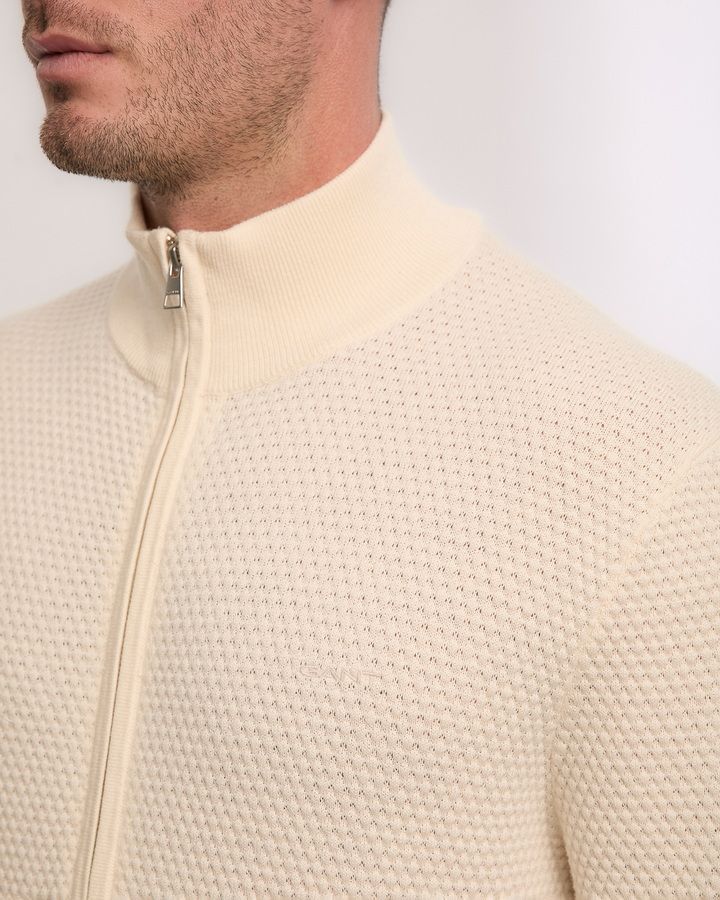 Textured Cotton Merino Cardigan