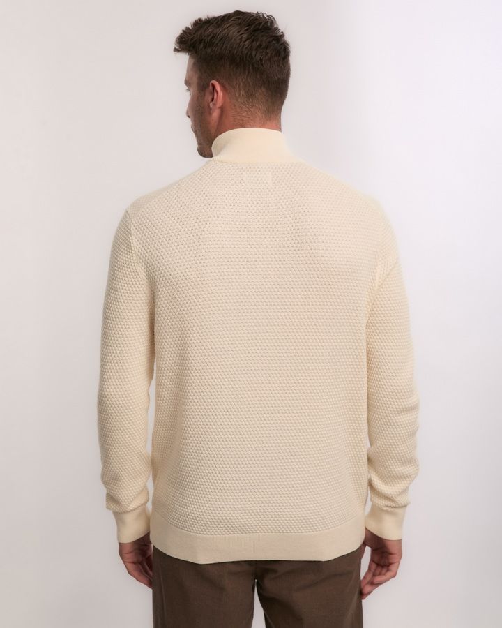 Textured Cotton Merino Cardigan