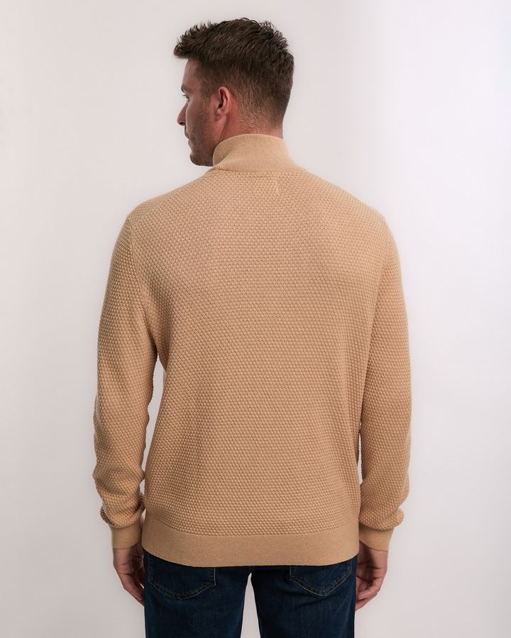 Textured Cotton Merino Cardigan