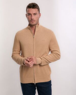 Textured Cotton Merino Cardigan
