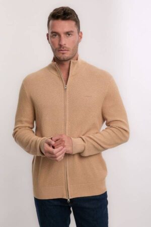 Textured Cotton Merino Cardigan