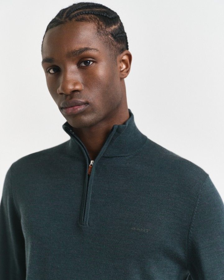 EXTRAFINE MERINO WOOL HALF ZIP
