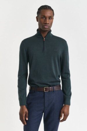 EXTRAFINE MERINO WOOL HALF ZIP