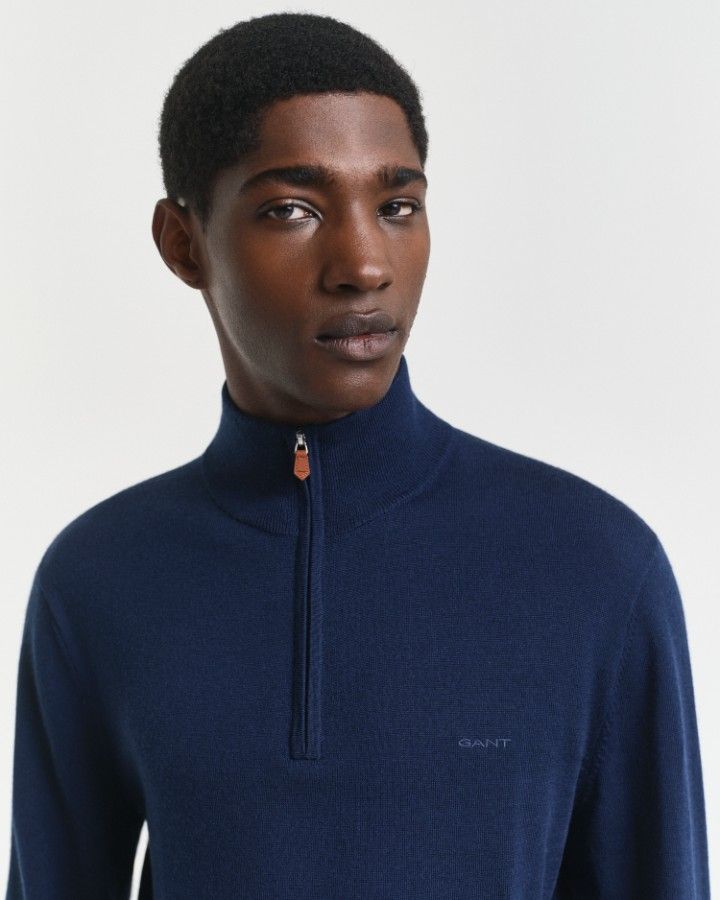 EXTRAFINE MERINO WOOL HALF ZIP