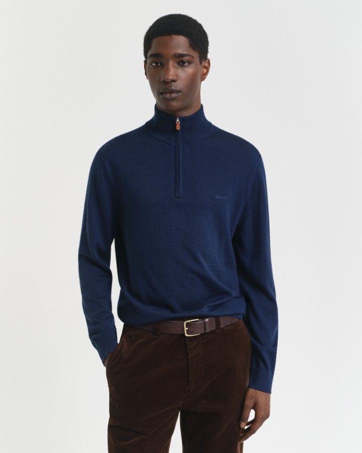 EXTRAFINE MERINO WOOL HALF ZIP
