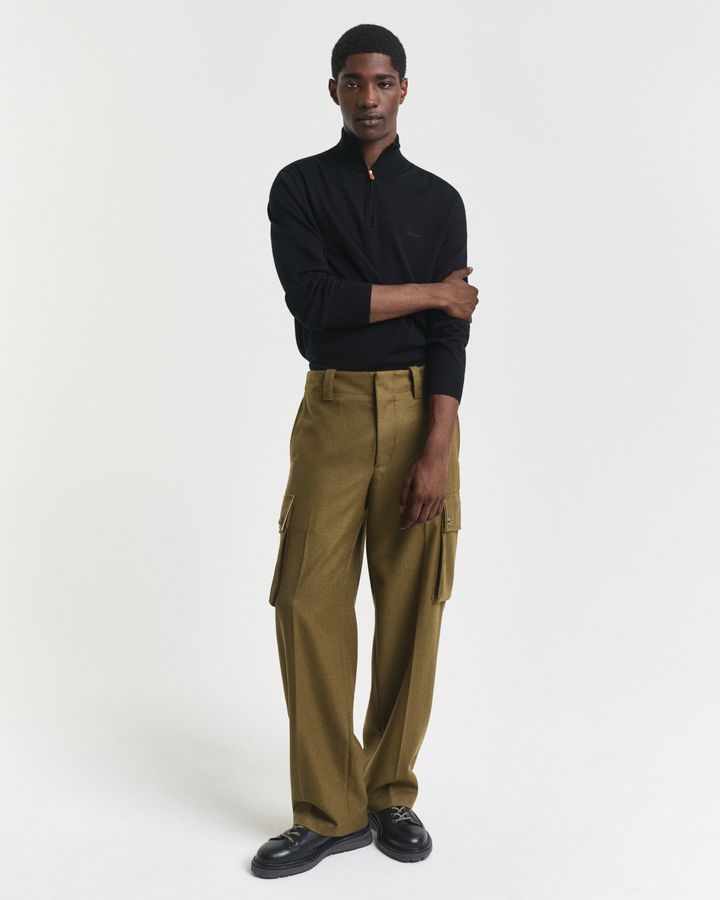 EXTRAFINE MERINO WOOL HALF ZIP