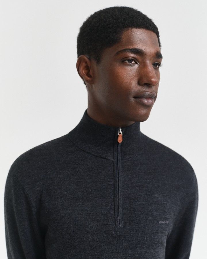 EXTRAFINE MERINO WOOL HALF ZIP