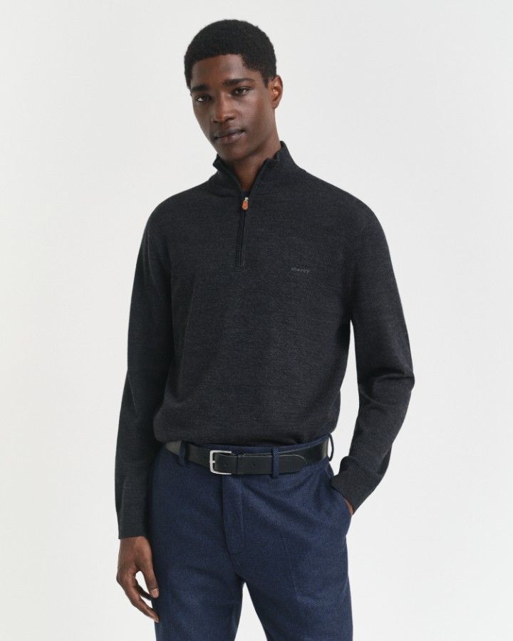 EXTRAFINE MERINO WOOL HALF ZIP