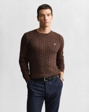 COTTON CABLE C-NECK