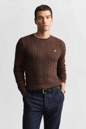 COTTON CABLE C-NECK